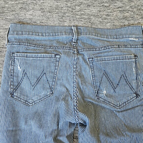 Mother Women's The Vamp Skinny Jean On the Road Destroy Railroad Stripe Size 28 - Picture 4 of 16